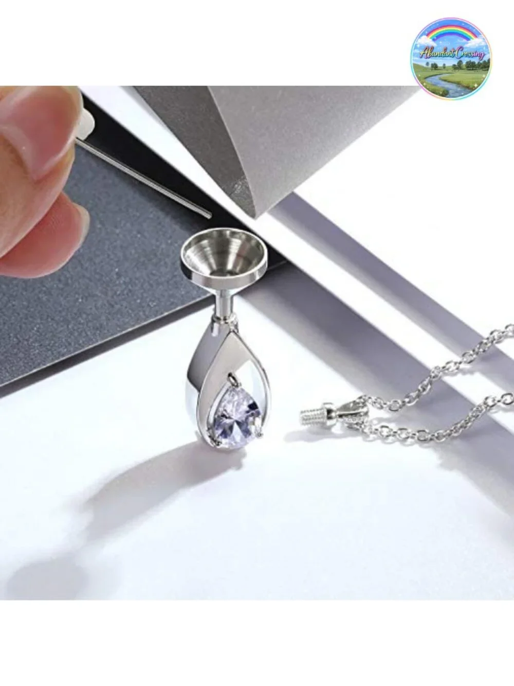 925 Sterling Silver Teardrop Cremation Urn Necklace for Ashes Memorial Jewelry